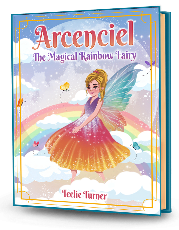 Cover of Arcenciel: The Magical Rainbow Fairy, a magical rainbow fairy adventure ebook featuring a colorful fairy surrounded by bright rainbow magic.
