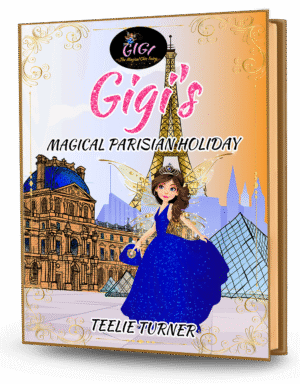 Cover of Gigi's Magical Parisian Holiday, a parisian holiday fairy ebook featuring a stylish fairy exploring magical Paris.