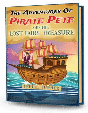 Cover of The Adventure of Pirate Pete and The Lost Fairy Treasure, a pirate fairy treasure adventure ebook featuring a pirate discovering magical fairy treasure.