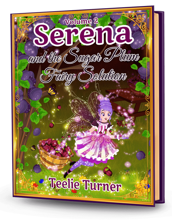Cover of Serena the Sugar Plum Fairy Solution - Vol. 2, a sugar plum fairy adventure ebook featuring a magical fairy surrounded by sparkling winter treats.