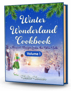 Cover of A Magical Christmas in Fairyland - Volume 8, a christmas fairyland adventure ebook featuring fairies celebrating a magical snowy Christmas in Fairyland.