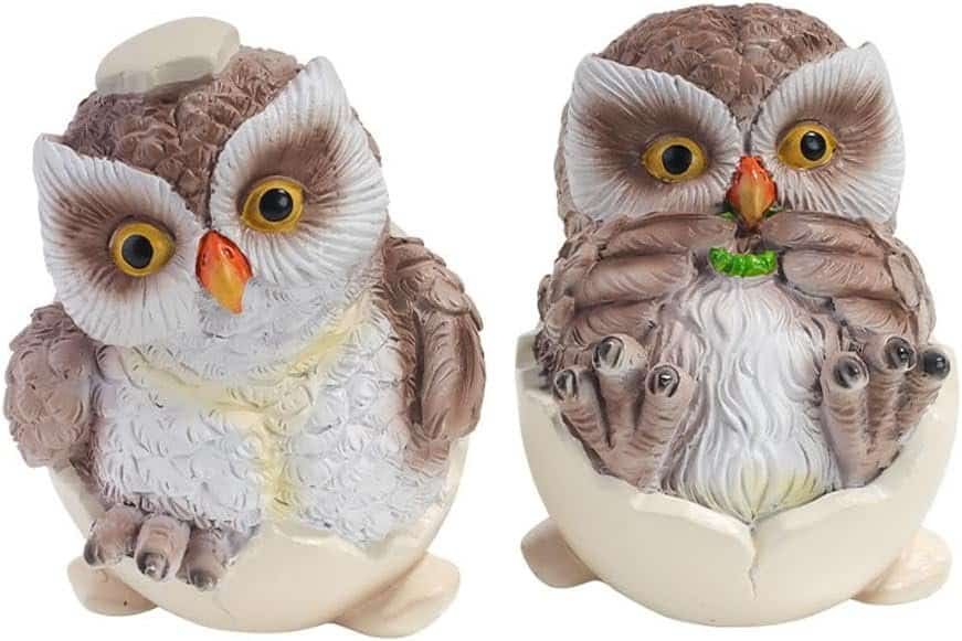 luozzy 2pcs resin owl