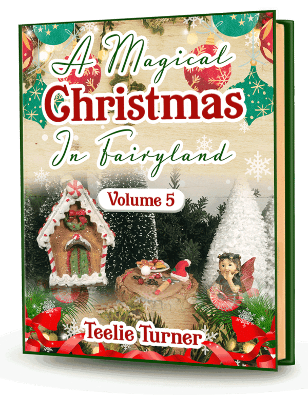 Cover of A Magical Christmas in Fairyland - Volume 5, a christmas fairyland adventure ebook featuring fairies celebrating a magical snowy Christmas in Fairyland.