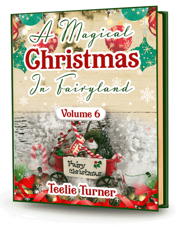 Cover of A Magical Christmas in Fairyland - Volume 6, a christmas fairyland adventure ebook featuring fairies celebrating a magical snowy Christmas in Fairyland.