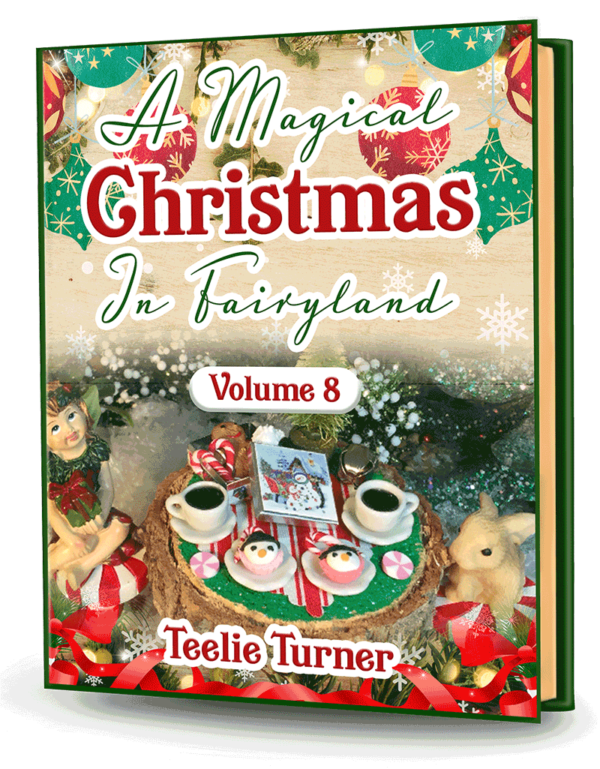Cover of A Magical Christmas in Fairyland - Volume 8, a christmas fairyland adventure ebook featuring fairies celebrating a magical snowy Christmas in Fairyland.