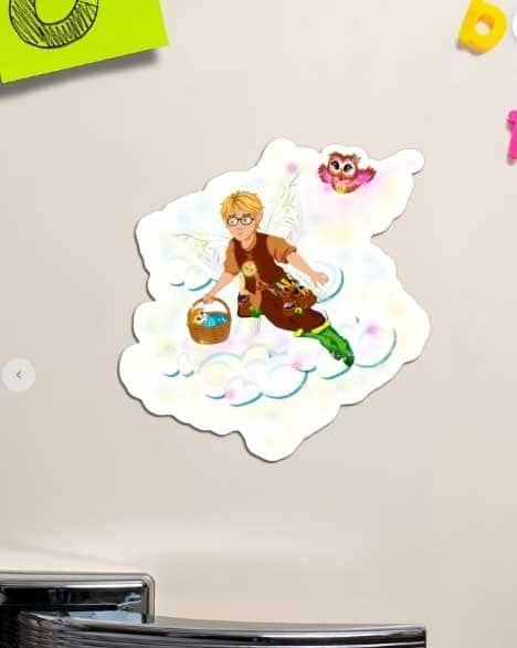 tommy tinker taking the baby owl~skye home™ magnet