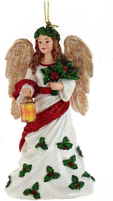 holiday formal angel with lantern ornament