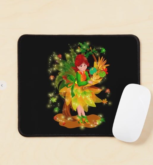 Faylin-the-Fall-and-Thanksgiving-Fairy-With-Cornucopia-Mouse-Pad