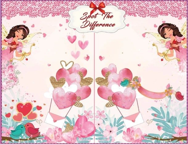 Beautiful Spot-the-Difference Valentine Game