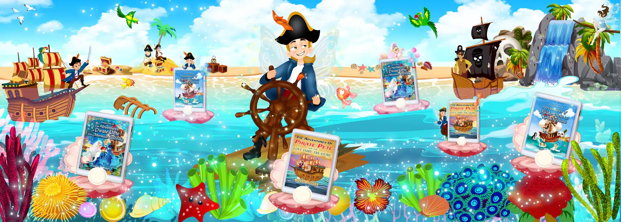 The Adventures of Pirate Pete children’s eBook series by Teelie Turner with treasure hunts and magical seas
