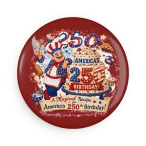 [BTB] Button Magnet – Bubba the Baker™ | America 250 Celebration by Teelie Turner