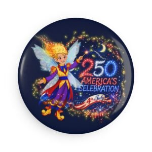 [BBS] Button Magnet – Boom Boom Star™ | America 250 Celebration by Teelie Turner